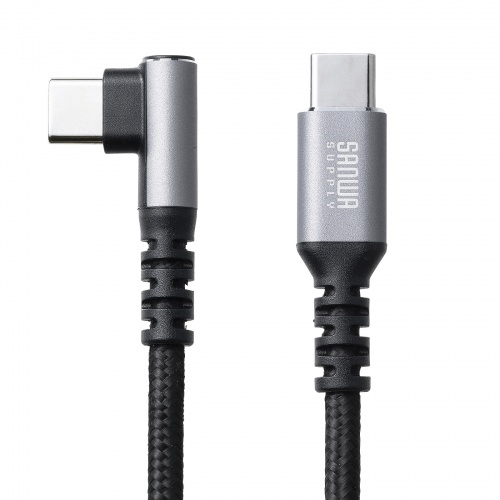 KU-CCP60L10TK / USB 2.0 Type-Cケーブル（C-C・片側L型コネクタ・60W・1m）