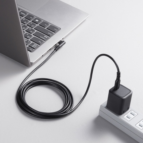 KU-CCP60L20TK2 / USB 2.0 Type-Cケーブル（C-C・片側L型コネクタ・60W・2m）