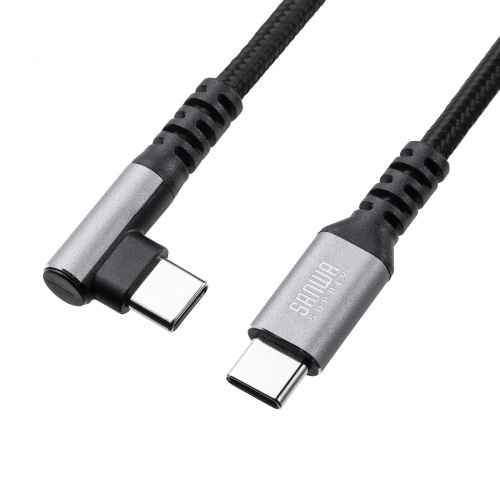KU-CCP60L20TK / USB 2.0 Type-Cケーブル（C-C・片側L型コネクタ・60W・2m）