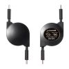 KU-CCP60M08BK USB2.0 Type-C 巻取りケーブル PD60W ブラック KU-CCP60M08BK / USB2.0 Type-C 巻取りケーブル PD60W ブラック