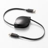 KU-CCP60M08BK USB2.0 Type-C 巻取りケーブル PD60W ブラック KU-CCP60M08BK / USB2.0 Type-C 巻取りケーブル PD60W ブラック