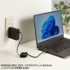 KU-CCP60M08BK USB2.0 Type-C 巻取りケーブル PD60W ブラック KU-CCP60M08BK / USB2.0 Type-C 巻取りケーブル PD60W ブラック