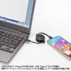 KU-CCP60M08BK USB2.0 Type-C 巻取りケーブル PD60W ブラック KU-CCP60M08BK / USB2.0 Type-C 巻取りケーブル PD60W ブラック
