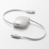 KU-CCP60M08W USB2.0 Type-C 巻取りケーブル PD60W ホワイト KU-CCP60M08W / USB2.0 Type-C 巻取りケーブル PD60W ホワイト