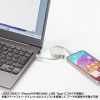KU-CCP60M08W USB2.0 Type-C 巻取りケーブル PD60W ホワイト KU-CCP60M08W / USB2.0 Type-C 巻取りケーブル PD60W ホワイト