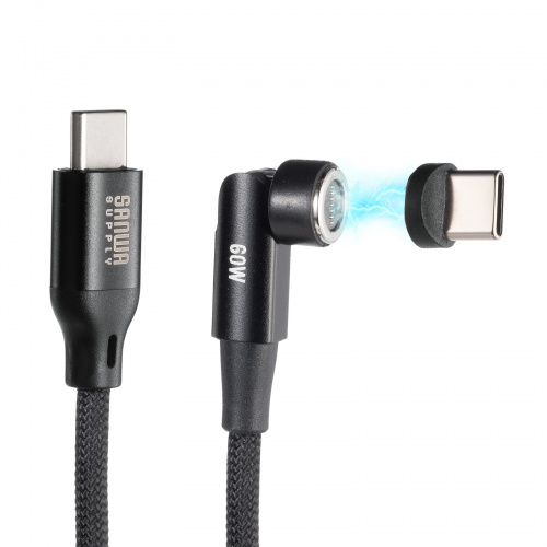 KU-CCP60MG10BK / USB2.0 Type-Cケーブル（マグネットコネクタ・540度回転・PD60W・1m）