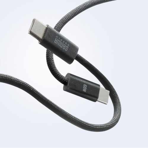 KU-CCP60SM10BKN / USB 2.0 Type-Cシリコンメッシュケーブル(PD60W・1m・ブラック)