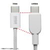 KU-CCP60SM20BK USB Type-Cシリコンメッシュケーブル(PD60W・ブラック・2m) KU-CCP60SM20BK / USB Type-Cシリコンメッシュケーブル(PD60W・ブラック・2m)