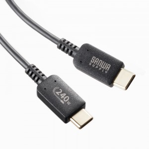 USB-IF認証品、USB Power Delivery 240W対応であらゆる機器を急速充電できるUSB2.0 Type-Cケーブルを発売