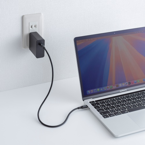 KU-CCPES05BK / USB2.0 Type-C シリコンケーブル（PD240W・0.5m・ブラック）