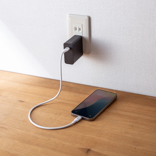 KU-CCPES05W / USB2.0 Type-C シリコンケーブル（PD240W・0.5m・ホワイト）