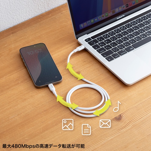 最大480Mbpsの高速データ転送