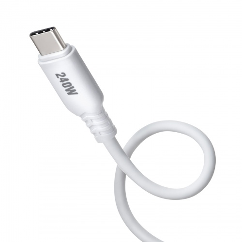 KU-CCPES10W / USB2.0 Type-C シリコンケーブル（PD240W・1m・ホワイト）