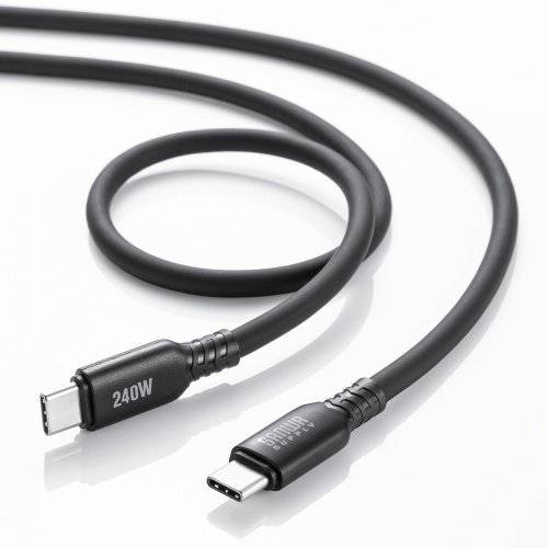 KU-CCPES20BK / USB2.0 Type-C シリコンケーブル（PD240W・2m・ブラック）