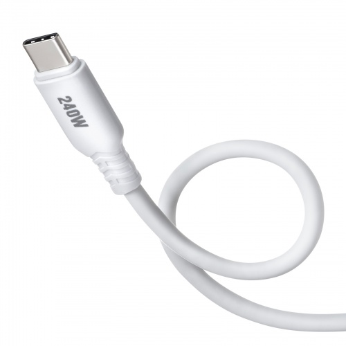 KU-CCPES20W / USB2.0 Type-C シリコンケーブル（PD240W・2m・ホワイト）