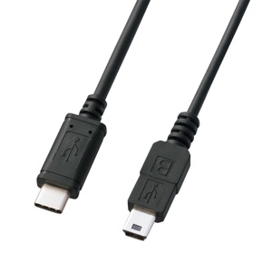 KU-CMB20 / USB2.0 Type-C-miniBケーブル(2m・ブラック)