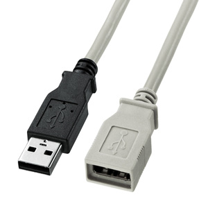KU-EN03K / USB延長ケーブル（0.3m・ライトグレー）