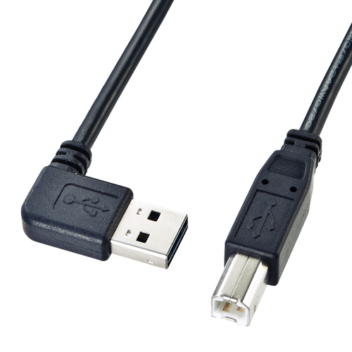 KU-RL5【両面挿せるL型USBケーブル（A-B 標準）（5m・ブラック）】USB 