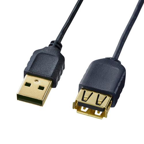 KU-SLEN15BKK / 極細USB延長ケーブル（A-Aメス延長タイプ・ブラック・1.5m）