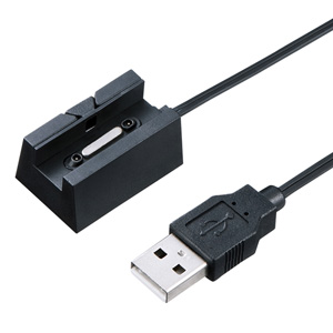 KU-XPMG1-A2 / Xperia(TM) Z3 Compact・A2・Z1 f用マグネットUSB充電ケーブル(スタンドタイプ・1m・ブラック)