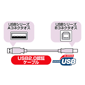 KU20-1HK / USB2.0ケーブル（1m・ライトグレー）