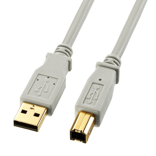 KU20-2HK【USB2.0ケーブル（2m・ライトグレー）】USB2.0規格に対応 