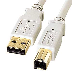 USB2.0ケーブル（0.3m・ライトグレー）