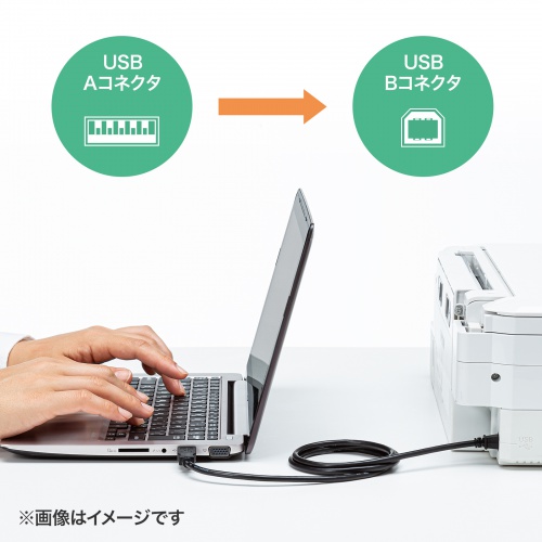 KU20-3BKHK2 / USB2.0ケーブル（ブラック・3m）