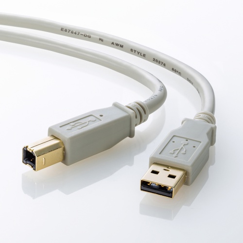 KU20-2HK2 / USB2.0ケーブル（ライトグレー・2m）