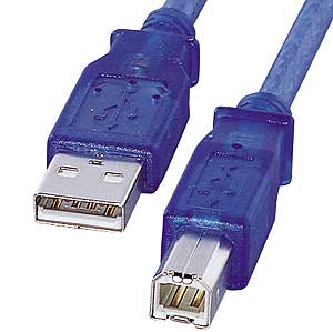 KU20-2CB / USB2.0ケーブル(2m・クリアブルー)