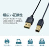 KU20-SL05BKK / 極細USBケーブル（USB2.0 A-Bタイプ・ブラック・0.5m）