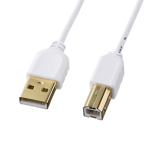KU20-SL15WK / 極細USBケーブル(USB2.0 A-Bタイプ・1.5m)