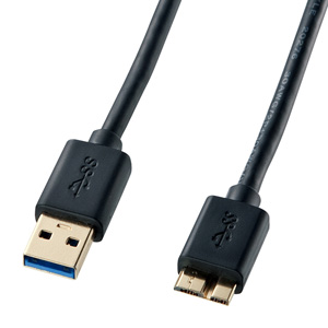 KU30-AMC10BK / USB3.0対応マイクロケーブル(USB IF認証タイプ・ブラック・1m)