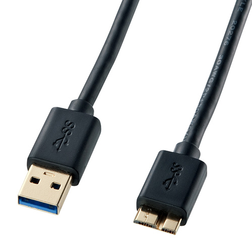 KU30-AMC18BK / USB3.0対応マイクロケーブル（USB IF認証タイプ・ブラック・1.8m）