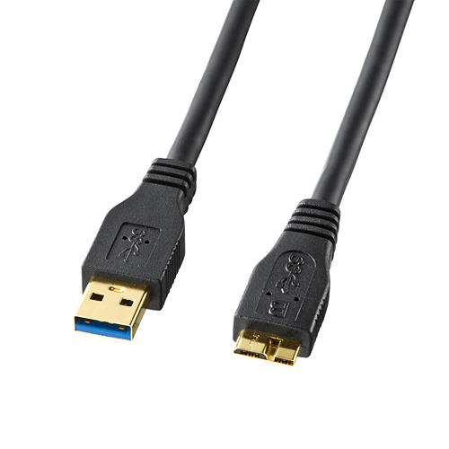 KU30-AMC05【USB3.0対応マイクロケーブル】USB3.0規格対応（転送速度5Gbps）のUSBケーブル（Aコネクタ-マイクロBコネクタ）。ブラック・0.5m。  | サンワサプライ株式会社