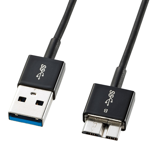 KU30-AMCSS05 / USB3.0対応マイクロケーブル（超極細タイプ・ブラック・0.5m）