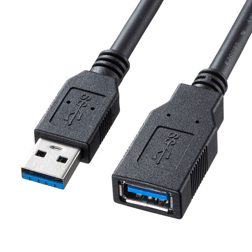 KU30-EN10K【USB3.0延長ケーブル（ブラック・1m）】USB 5Gbpsコネクタを持つ機器（ケーブル）を延長するケーブル。ブラック・1m。  | サンワサプライ株式会社