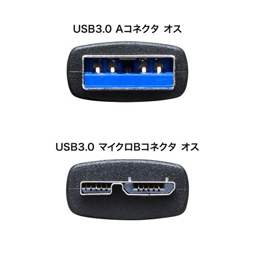 KU30-M10MCB / USB3.0マイクロ巻取りケーブル（ブラック・1m）