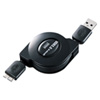 KU30-M10MCB USB3.0マイクロ巻取りケーブル(ブラック・1m) KU30-M10MCB / USB3.0マイクロ巻取りケーブル(ブラック・1m)