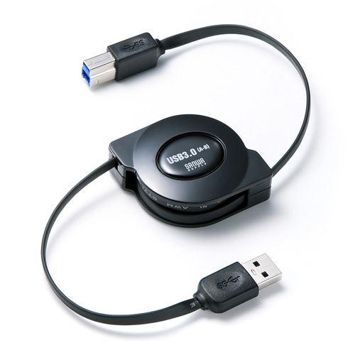 KU30-M10 / USB3.0巻取りケーブル（ブラック・1m）