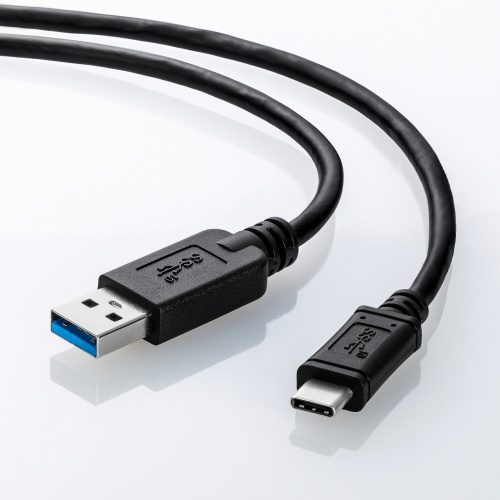 KU31-CA05 / USB3.1 Gen2 Type-C-Aケーブル（ブラック・0.5m）