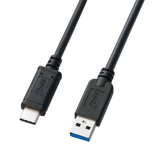 KU31-CA05【USB3.1 Gen2 Type-C-Aケーブル（ブラック・0.5m）】USB 
