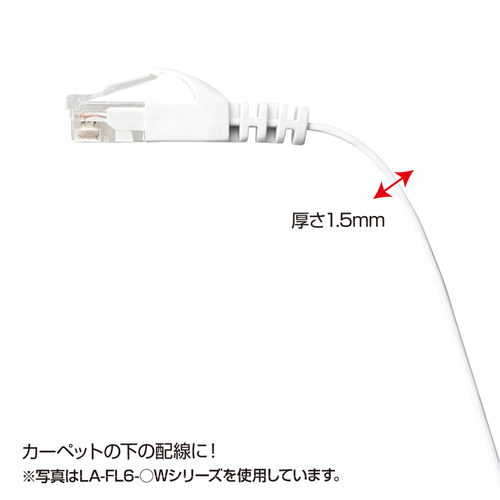 LA-FL6-005BK / カテゴリ6フラットLANケーブル（0.5m・ブラック）