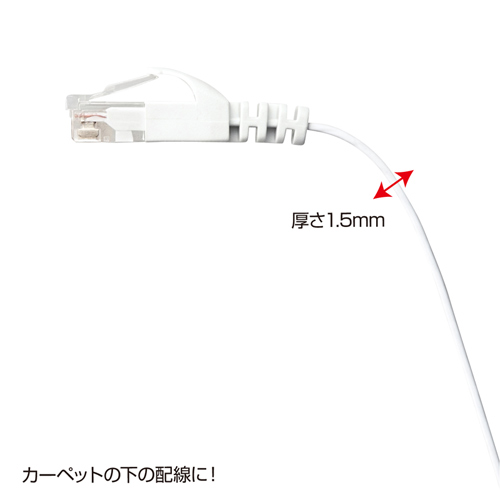 LA-FL6-10W / カテゴリ6フラットLANケーブル（10m・ホワイト）