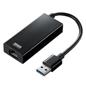 LAN-ADUR3GHBK / Gigabit対応USB-LANアダプタ(USB3.1 Gen1(USB3.0)ハブ1ポート付き・ブラック)