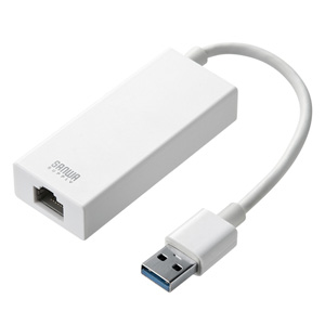 LAN-ADUR3GHW / Gigabit対応USB-LANアダプタ(USB3.1 Gen1(USB3.0)ハブ1ポート付き・ホワイト)