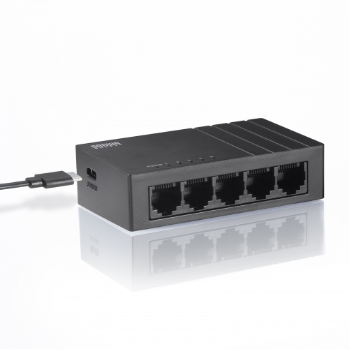LAN-GIGAC503BK / ギガビット対応 スイッチングハブ（5ポート・Type-C給電）
