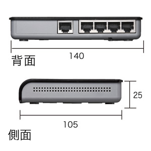 LAN-SWH5APBK / スイッチングHUB（5ポート・ブラック）