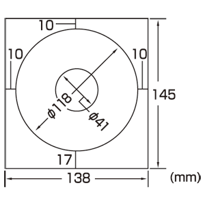 LB-CDR001N-100 / インクジェットDVD/CDラベル（内径41mm・つやなしマット・100ラベル）