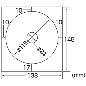 LB-CDR004N / インクジェット透けないCDラベル（内径24mm・つやなしマット）
